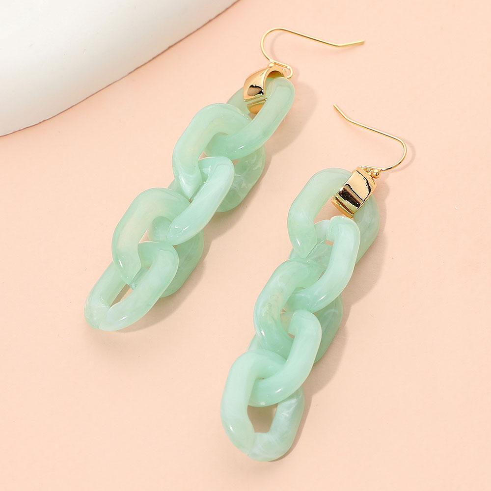 Arden Aqua Chunky Chain Link Necklace & Earrings SET