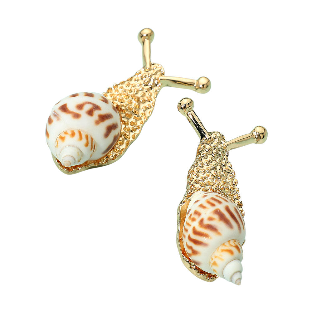 Show and Shell Gold Snail Earrings
