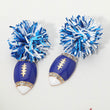 Blue & White Tinsel Gameday Football Earrings