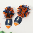 Orange & Blue Tinsel Gameday Football Earrings