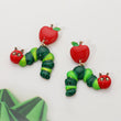 Teach Me To Read Apple Worm Earrings