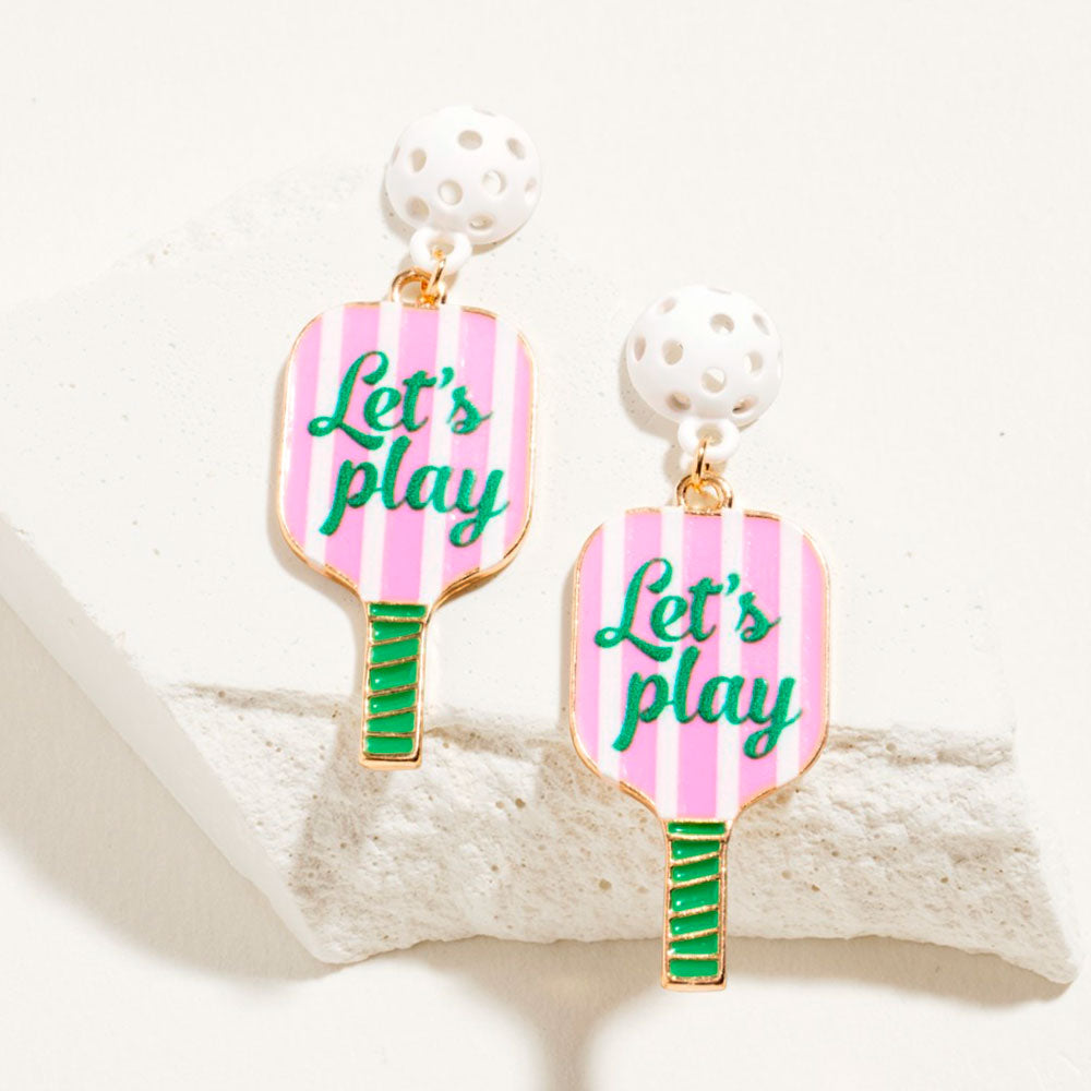 Pickleball Let's Play Drop Earrings