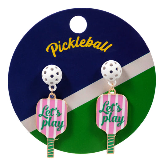 Pickleball Let's Play Drop Earrings