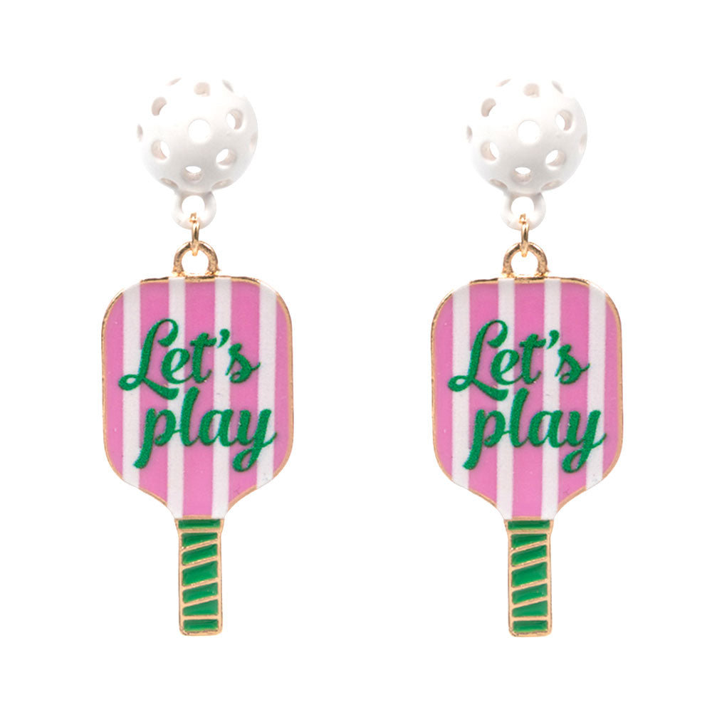 Pickleball Let's Play Drop Earrings