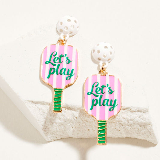 Pickleball Let's Play Drop Earrings