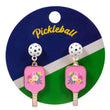 Pickleball Floral Theme Drop Earrings