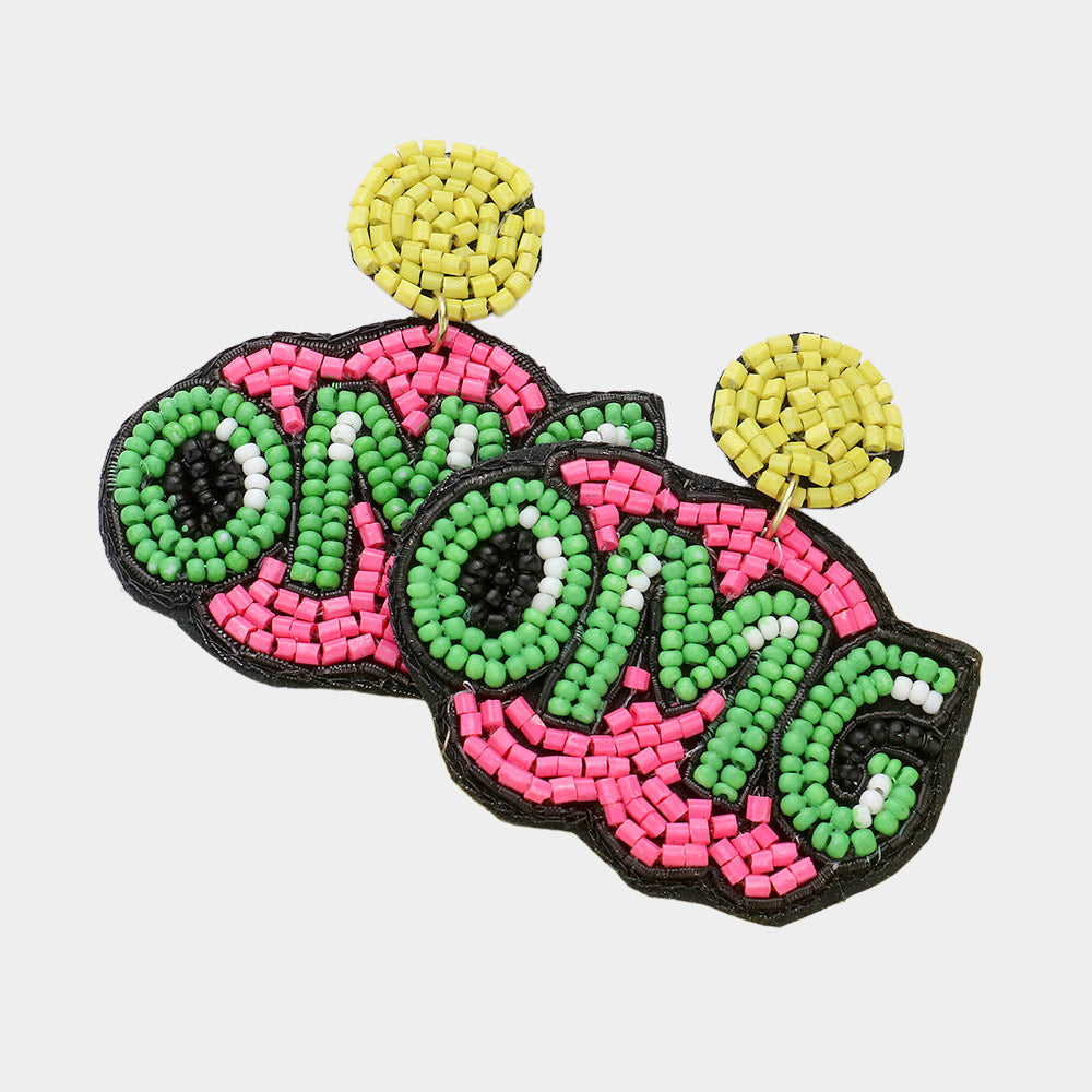 Retro Comics Style OMG POP Exclamation Beaded Earrings