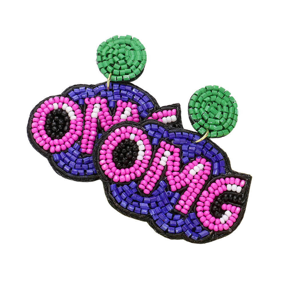 Retro Comics Style OMG POP Exclamation Beaded Earrings
