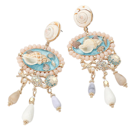 Mercuri Mermaid Sea Siren Shell Earrings