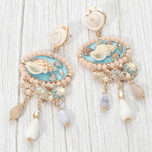 Mercuri Mermaid Sea Siren Shell Earrings