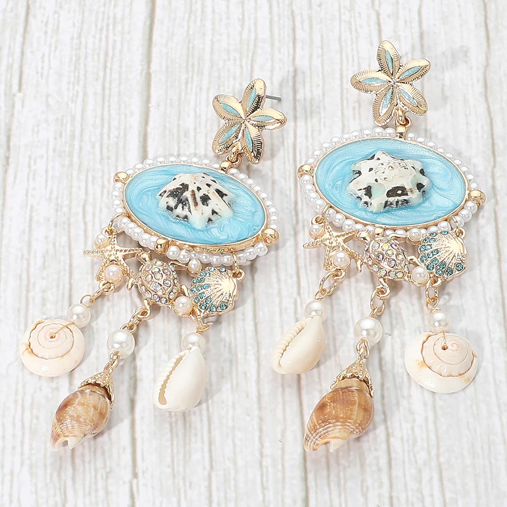 Miranda Mermaid Sea Siren Shell Earrings