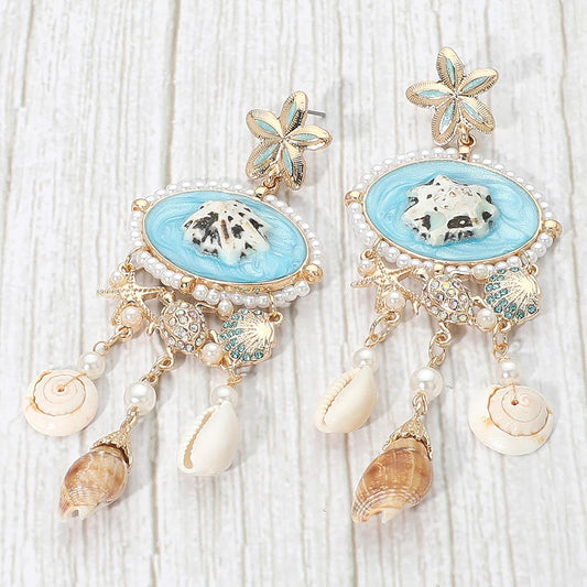 Miranda Mermaid Sea Siren Shell Earrings