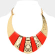 Colorblock Curved Wood Block Necklace
