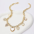 Heart To Heart 14K Gold CZ Charm Necklace