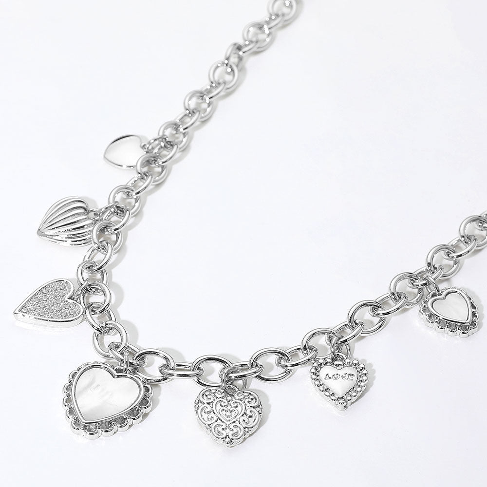Heart To Heart 14K Gold CZ Charm Necklace