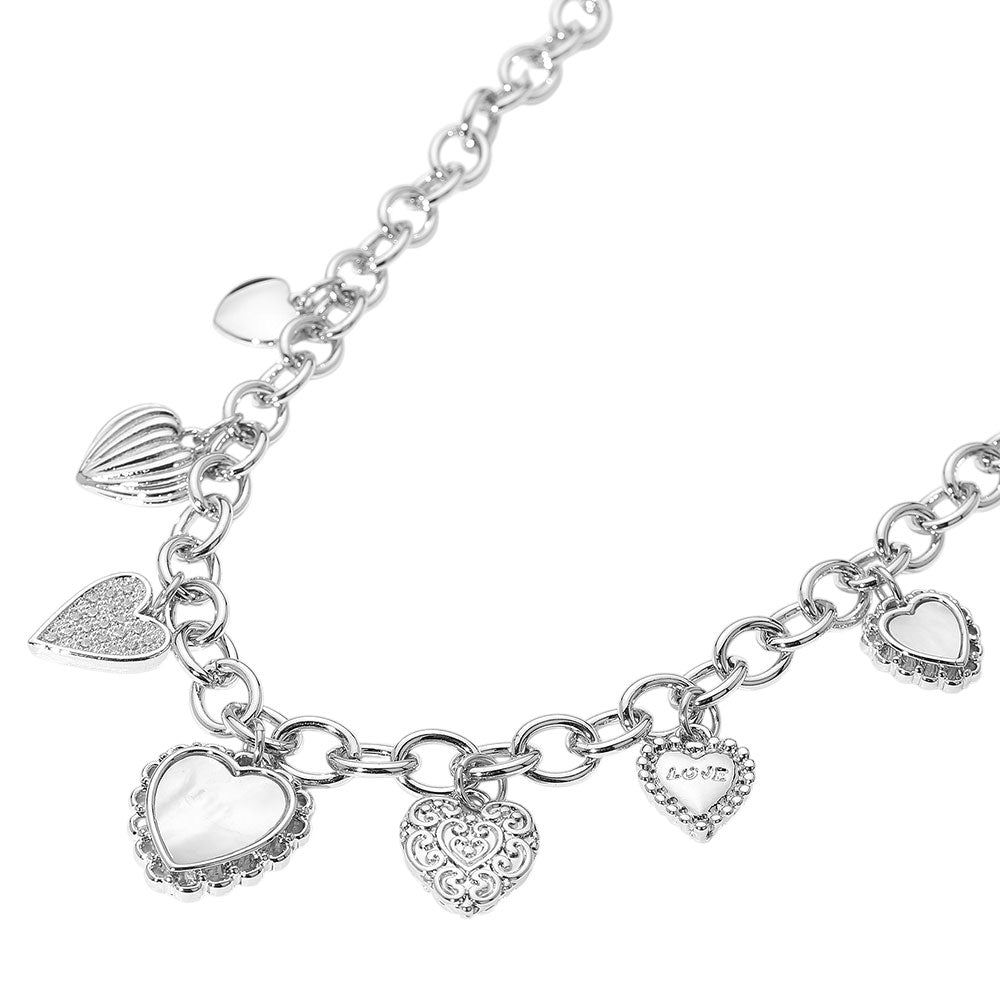 Heart To Heart 14K Gold CZ Charm Necklace