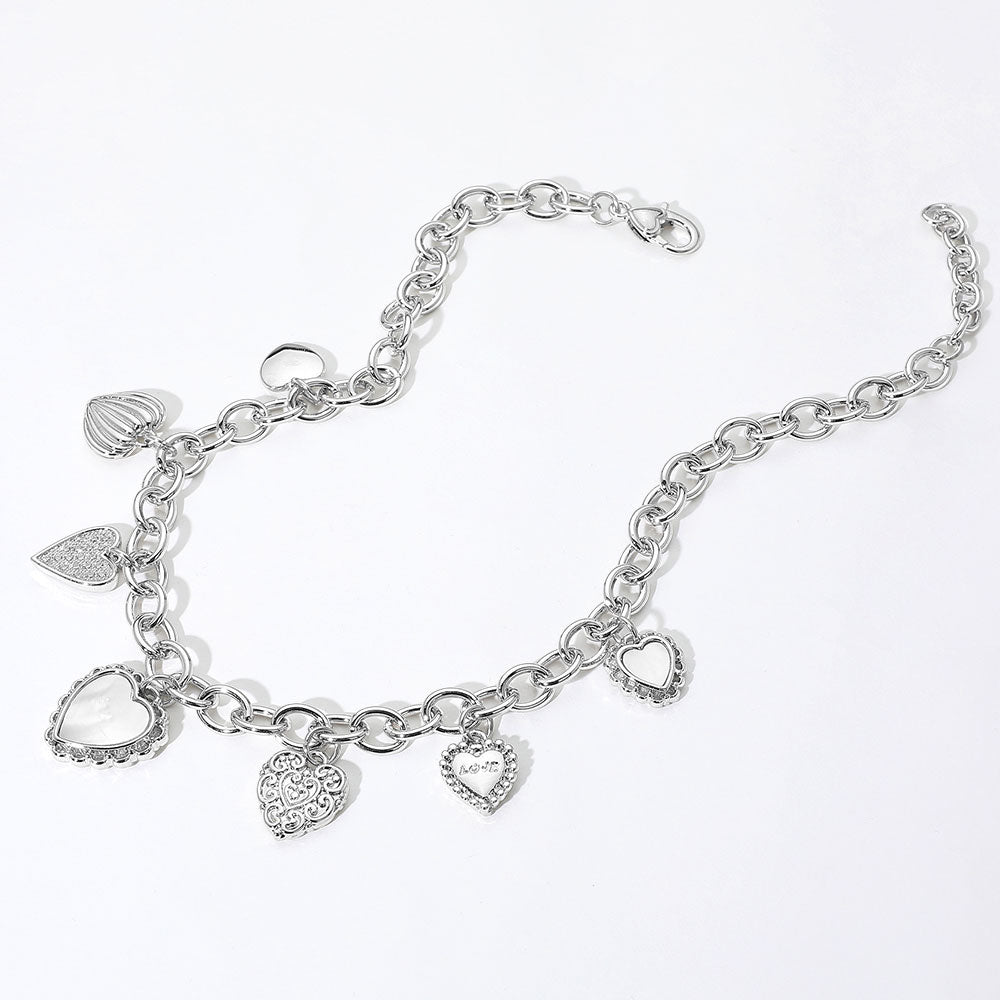 Heart To Heart 14K Gold CZ Charm Necklace