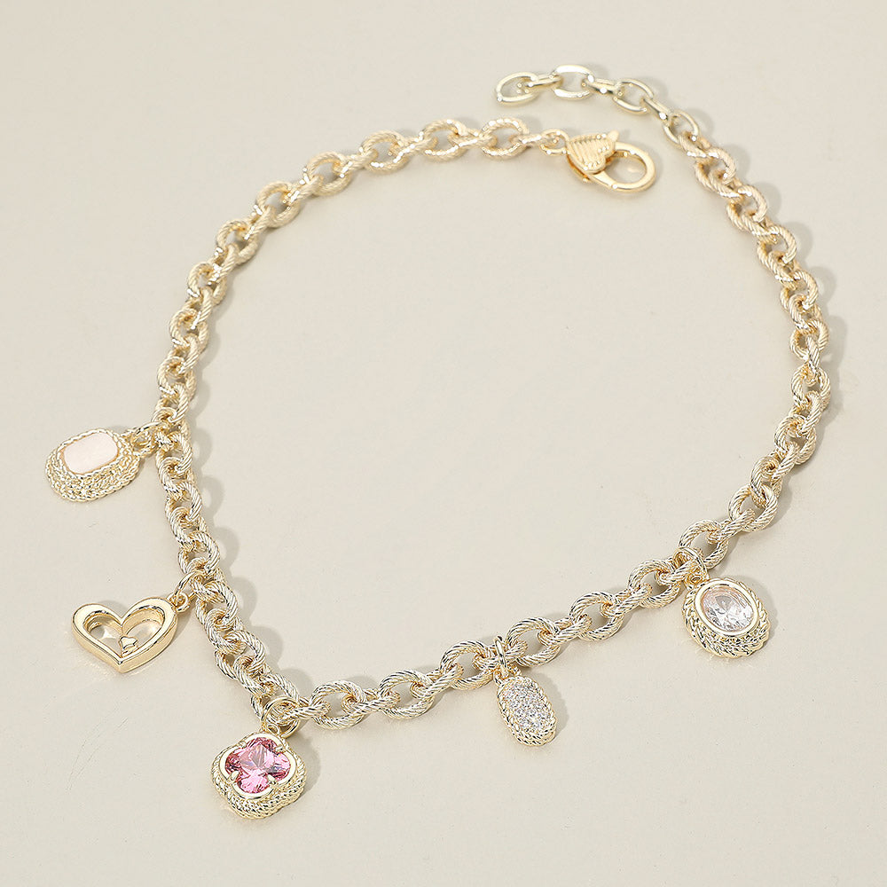 Lucky in Love 14K Gold CZ Charm Necklace