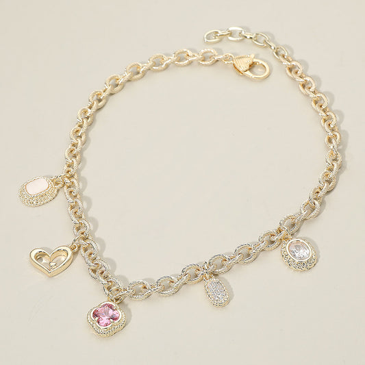 Lucky in Love 14K Gold CZ Charm Necklace