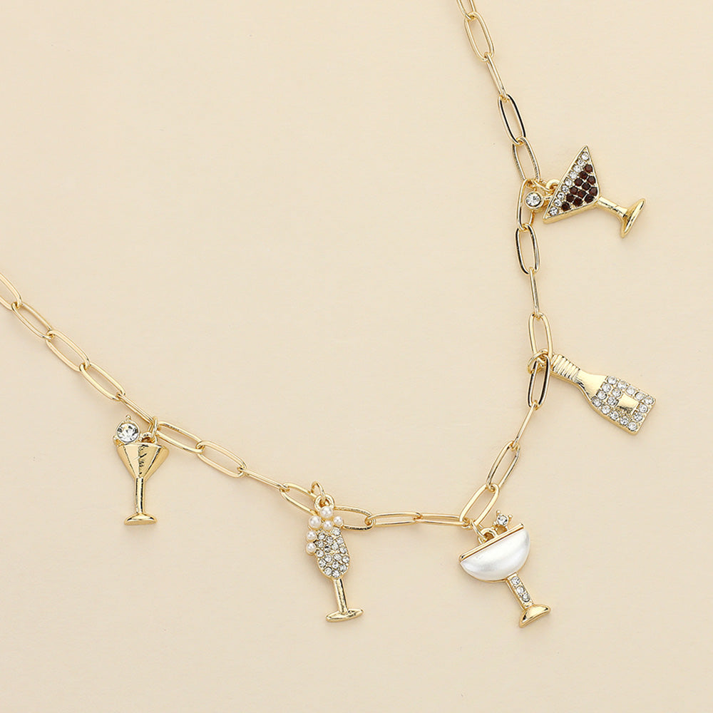 Rush To Celebrate Cocktail Theme Necklace