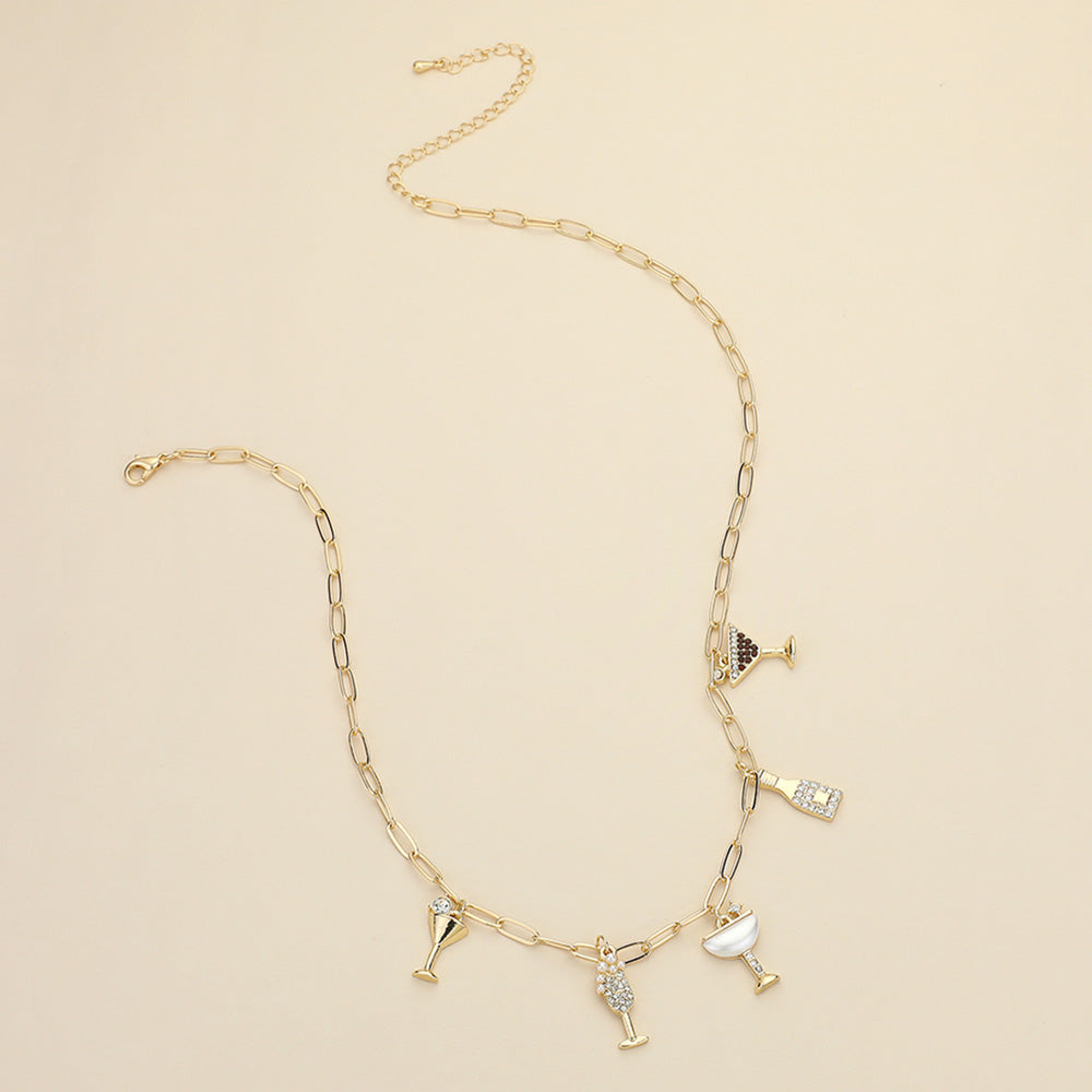 Rush To Celebrate Cocktail Theme Necklace