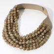 Bella Mocha Beaded Leather Magnetic Collar Necklace