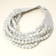 Bella Dove Grey Beaded Leather Magnetic Collar Necklace