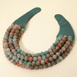 Bella Green Jasper Beaded Leather Magnetic Collar Necklace