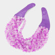 Bella Lilac Beaded Leather Magnetic Collar Necklace
