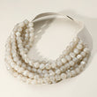 Bella Taupe Beaded Leather Magnetic Collar Necklace