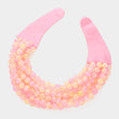 Bella Pink Beaded Leather Magnetic Collar Necklace