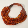 Bella Sienna Beaded Leather Magnetic Collar Necklace