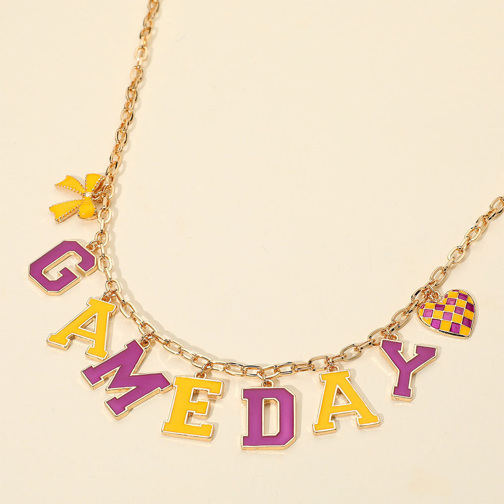 LSU Football GAMEDAY Word Charm Necklace