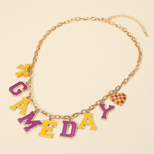 LSU Football GAMEDAY Word Charm Necklace