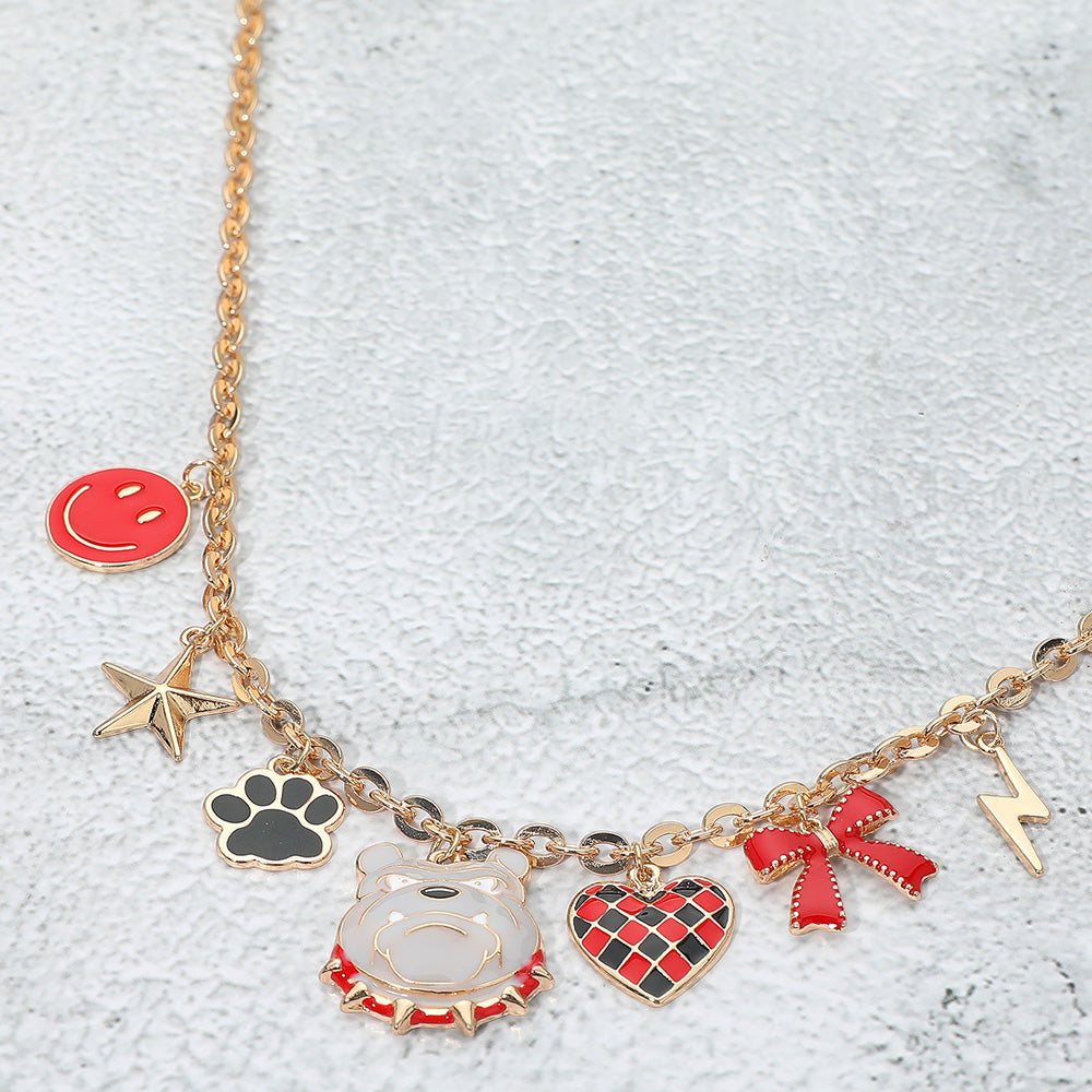 Georgia Bulldogs Football Charm Necklace
