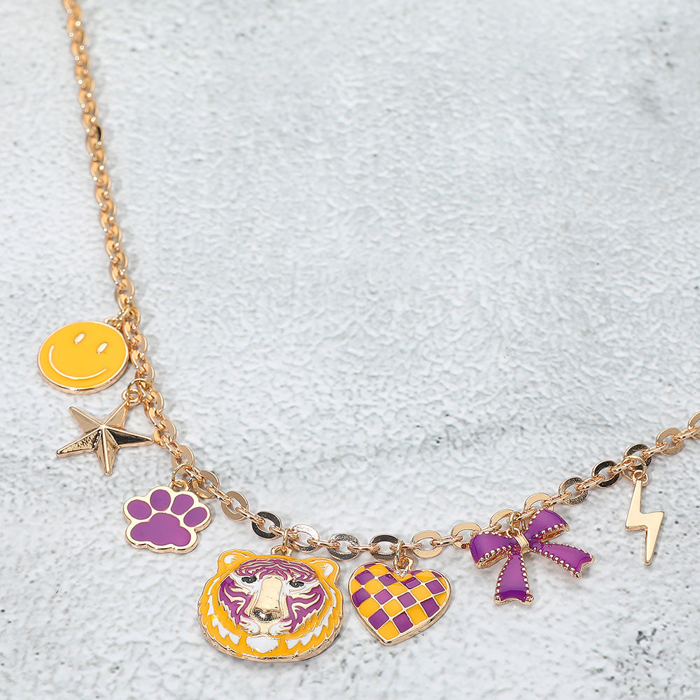 LSU Football Charm Necklace