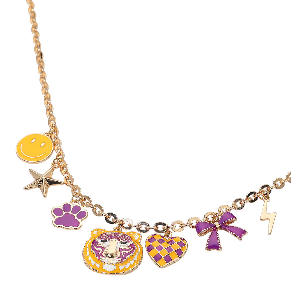 LSU Football Charm Necklace