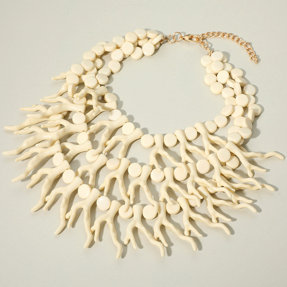 Coastal Coral Crush Statement Necklace