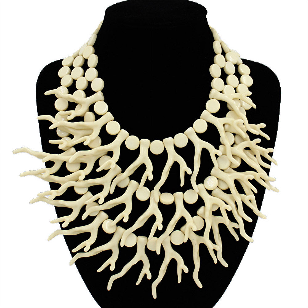Coastal Coral Crush Statement Necklace