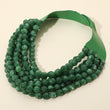Brook Pine Green Facet Beaded Leather Magnetic Collar Necklace