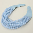 Brook Light Blue Facet Beaded Leather Magnetic Collar Necklace