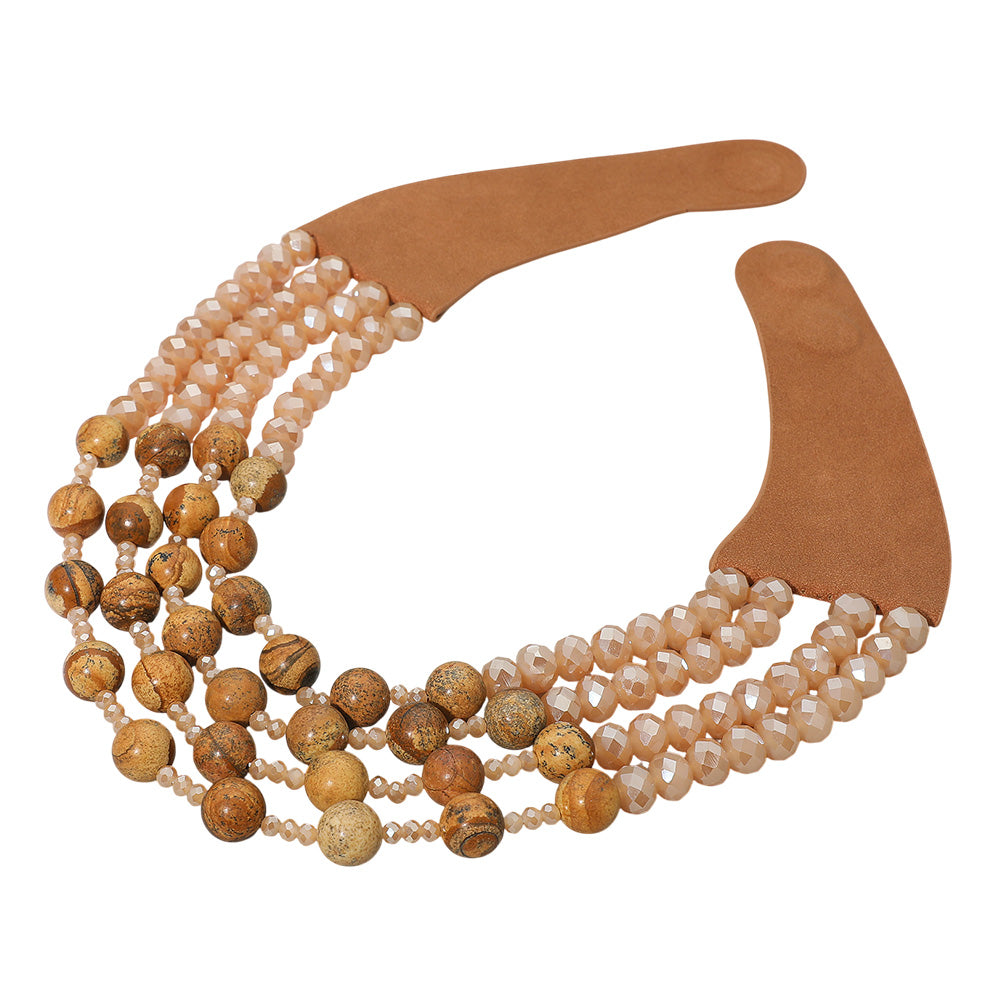 Becca Mocha Chunky Beaded Magnetic Collar Necklace