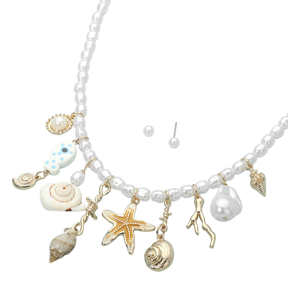 Coral Reef Couture Gold Charm Necklace