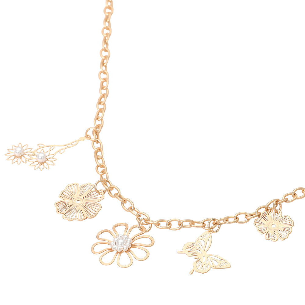 Wings and Petals Charm Necklace
