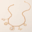 Flower Garden Gold Butterfly Charm Necklace