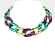 Mardi Gras Chunky Chain Acrylic Necklace