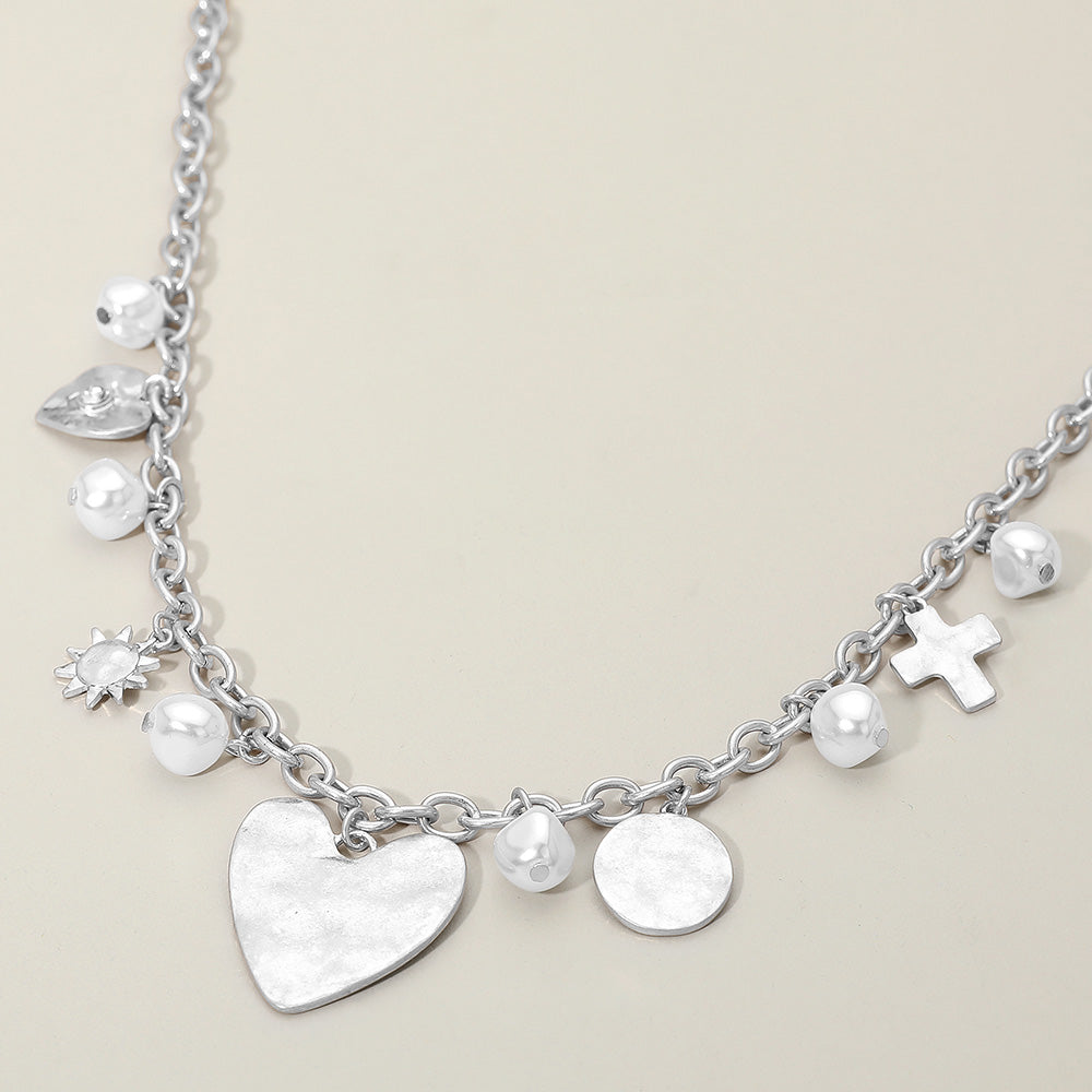 Love and Faith Pearl Charm Necklace