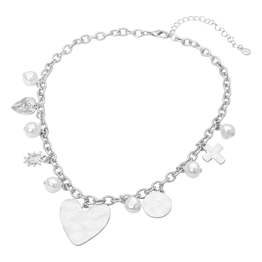 Love and Faith Pearl Charm Necklace