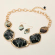 Camo Geometric Necklace Earrings SET