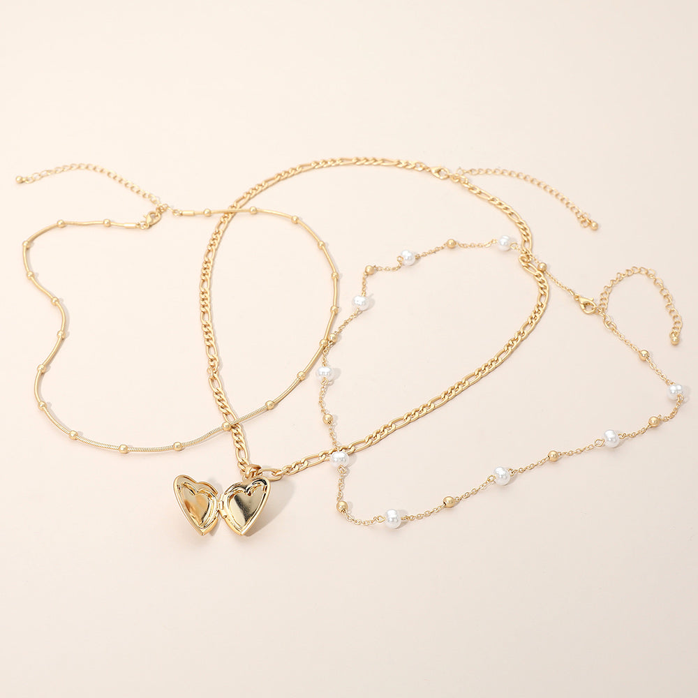 You Have My Heart 3PC Locket Layered Necklace